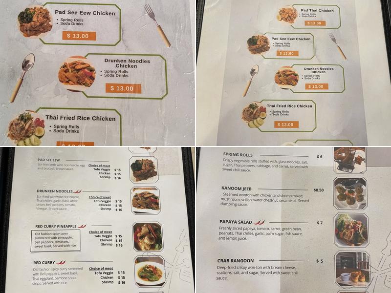 Thai And Time Again Menu