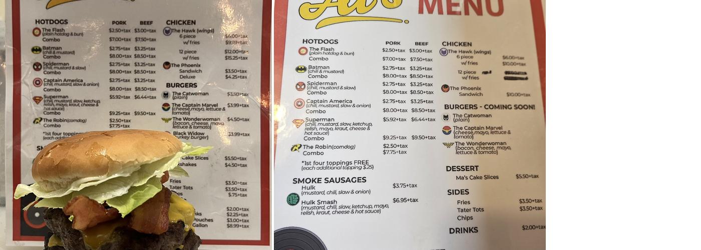 Uncle Al’s Menu