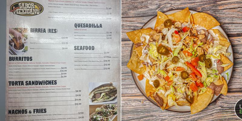 Sabor Mexicano Menu