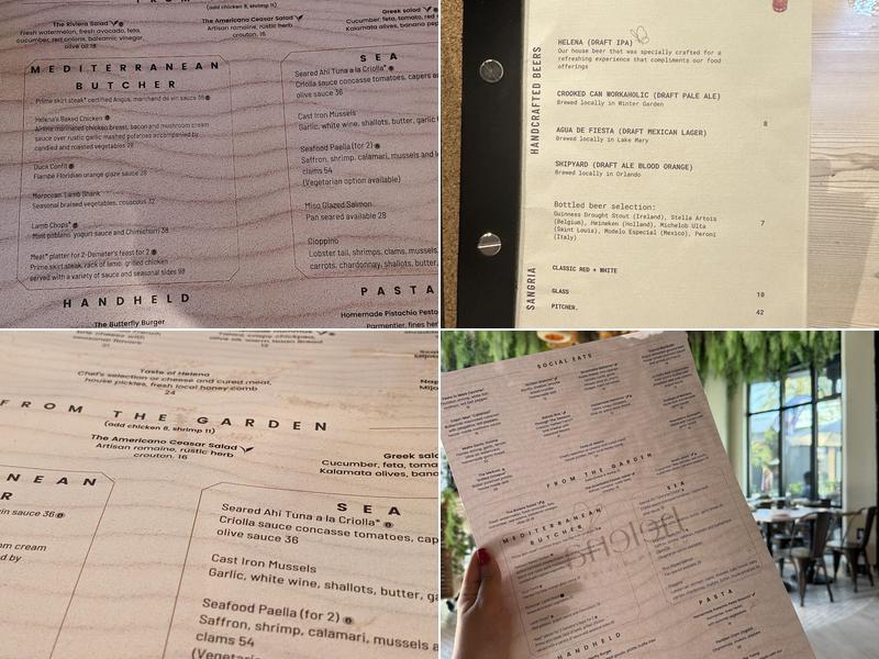 Helena Modern Riviera Menu