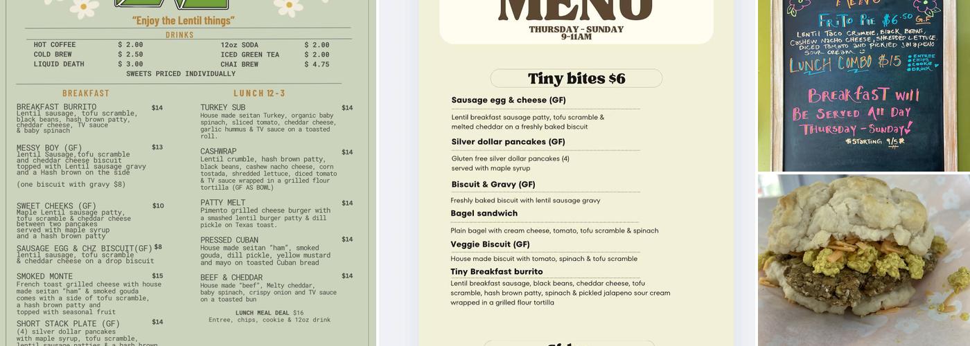 Tiny Vegan Menu