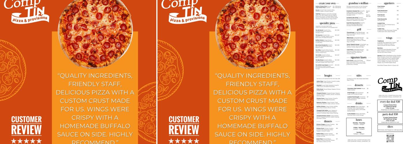 CompTin Pizza & Provisions Menu