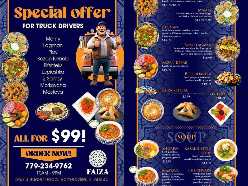 Faiza Restaurant Menu