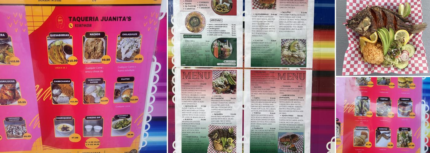 Juanita’s Taqueria Menu