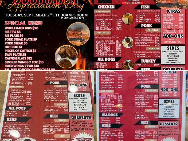 XMan's BBQ Menu