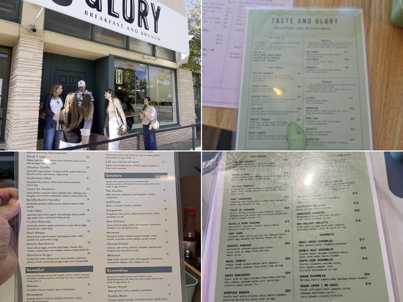 Taste and Glory Menu