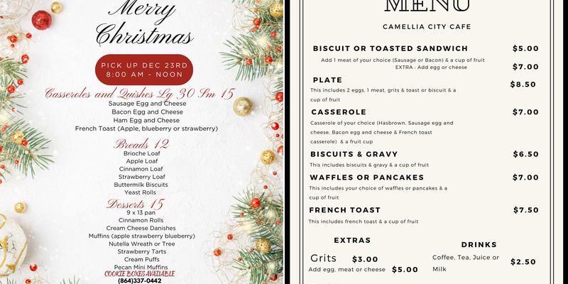 Camellia City Cafe Menu