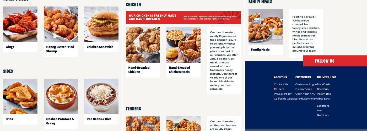 Krispy Krunchy Chicken Menu