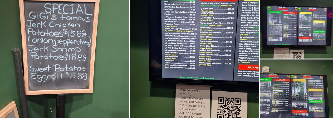 Jerk Soule' Menu