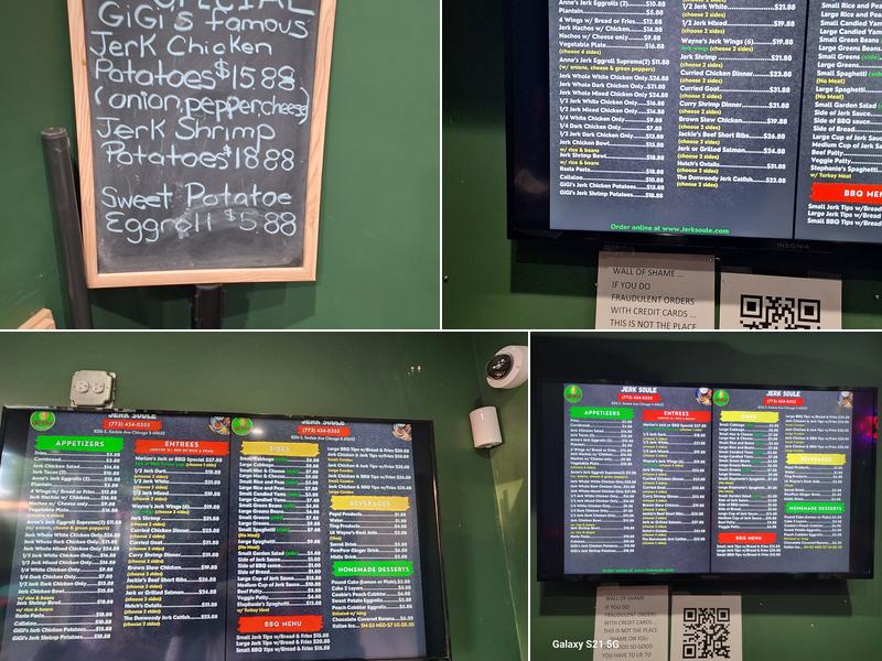 Jerk Soule' Menu