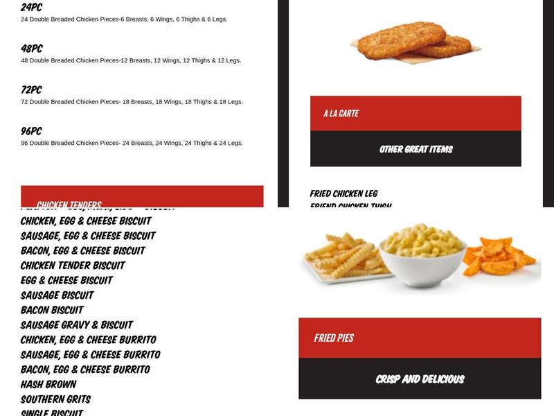 Raise The Roost Menu