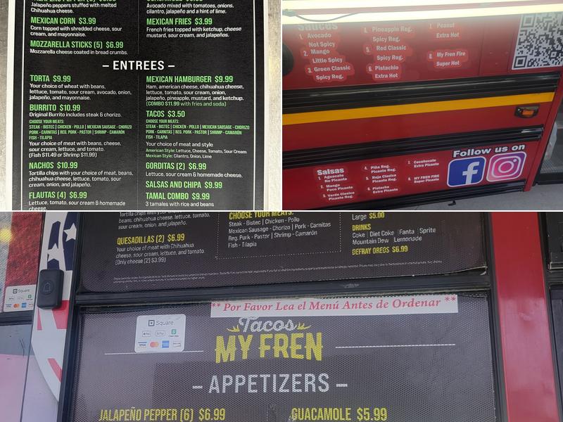 Tacos My Fren Menu