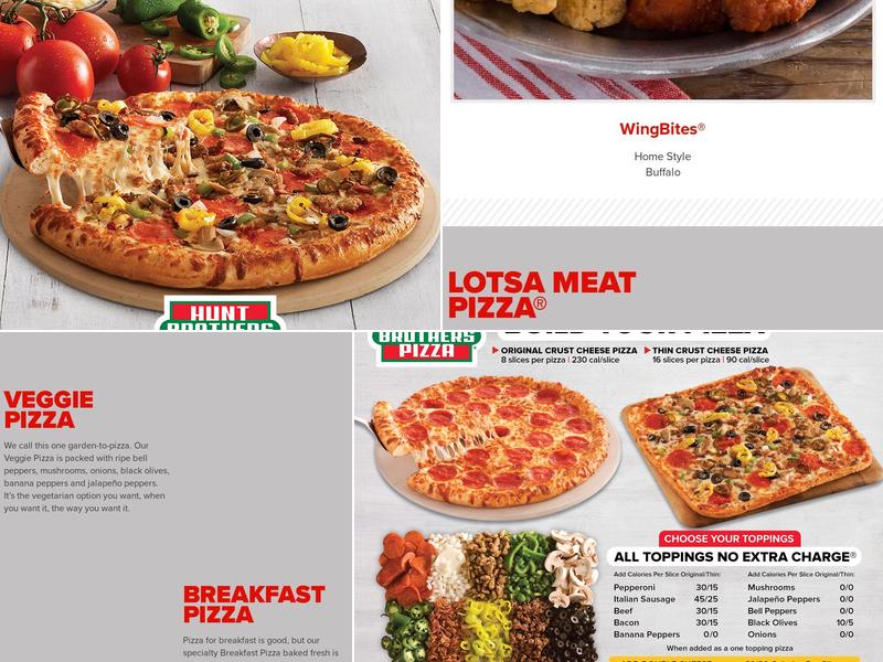 Hunt Brothers Pizza Menu