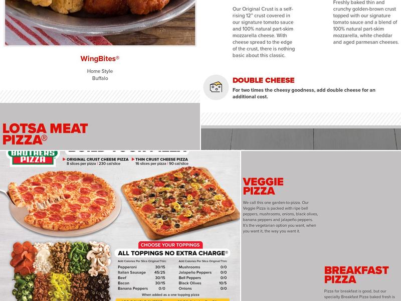Hunt Brothers Pizza Menu