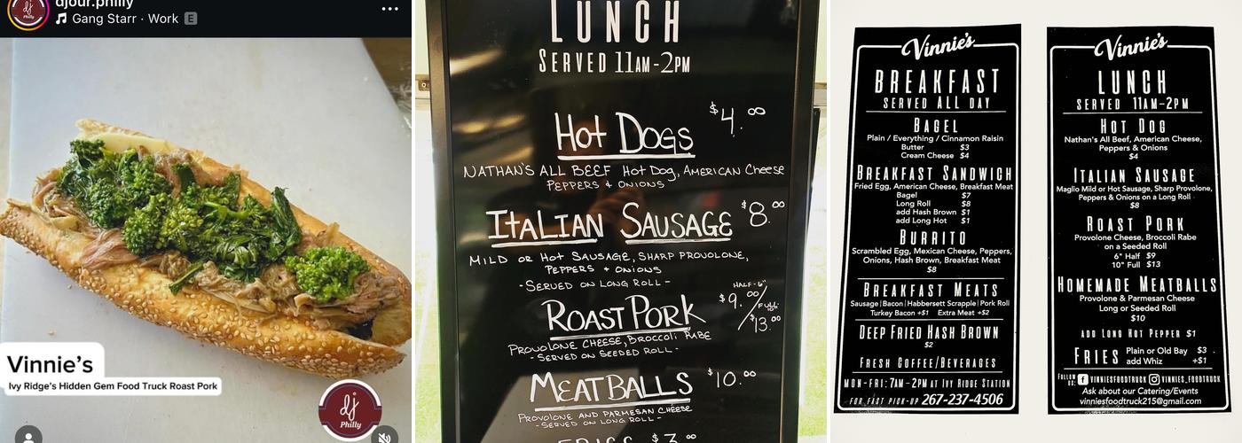 Vinnie's Food Truck Menu