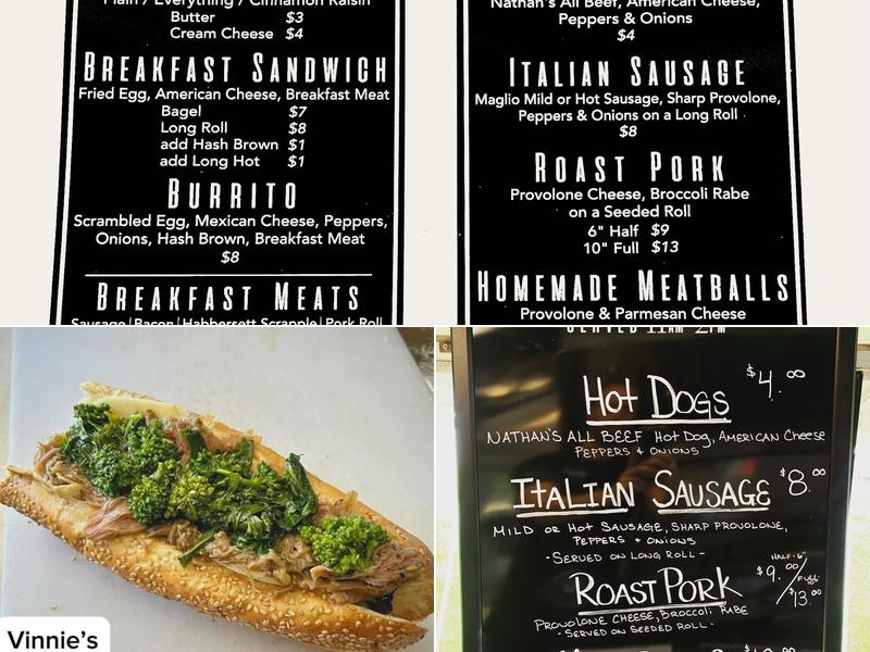 Vinnie's Food Truck Menu