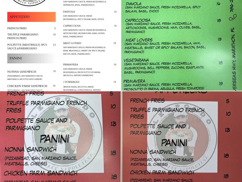 Leopoldo La Verace Menu