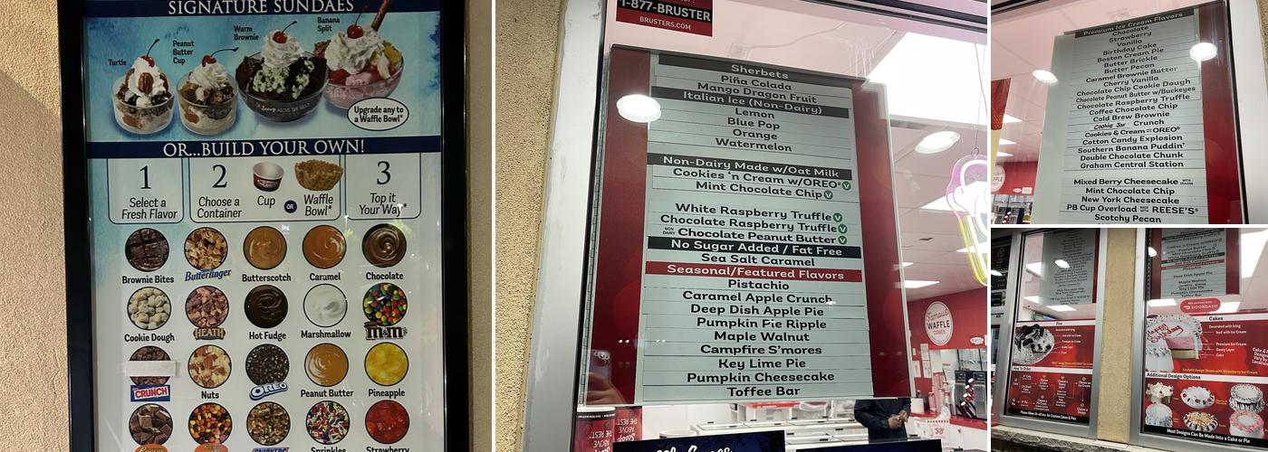 Bruster's Real Ice Cream Menu