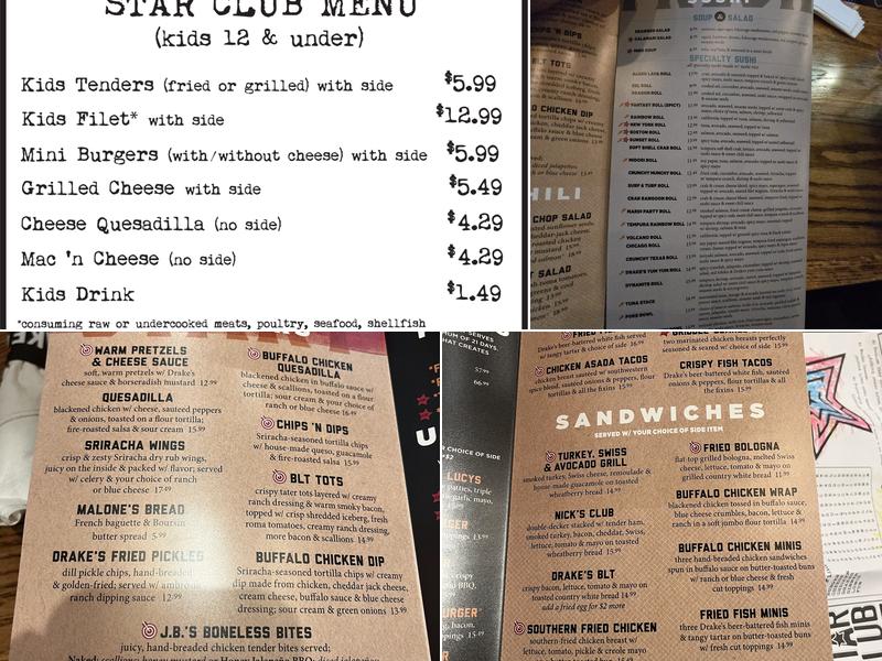 Drake's Pikeville, KY Menu