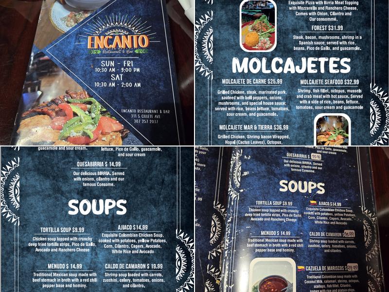 Encanto Restaurant & Bar Menu