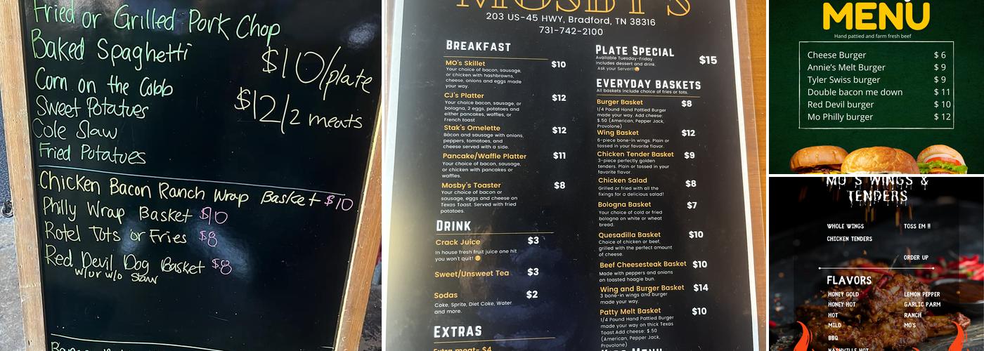Mosby’s Menu