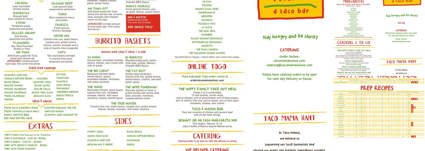 Taco Mama - West Mobile Menu
