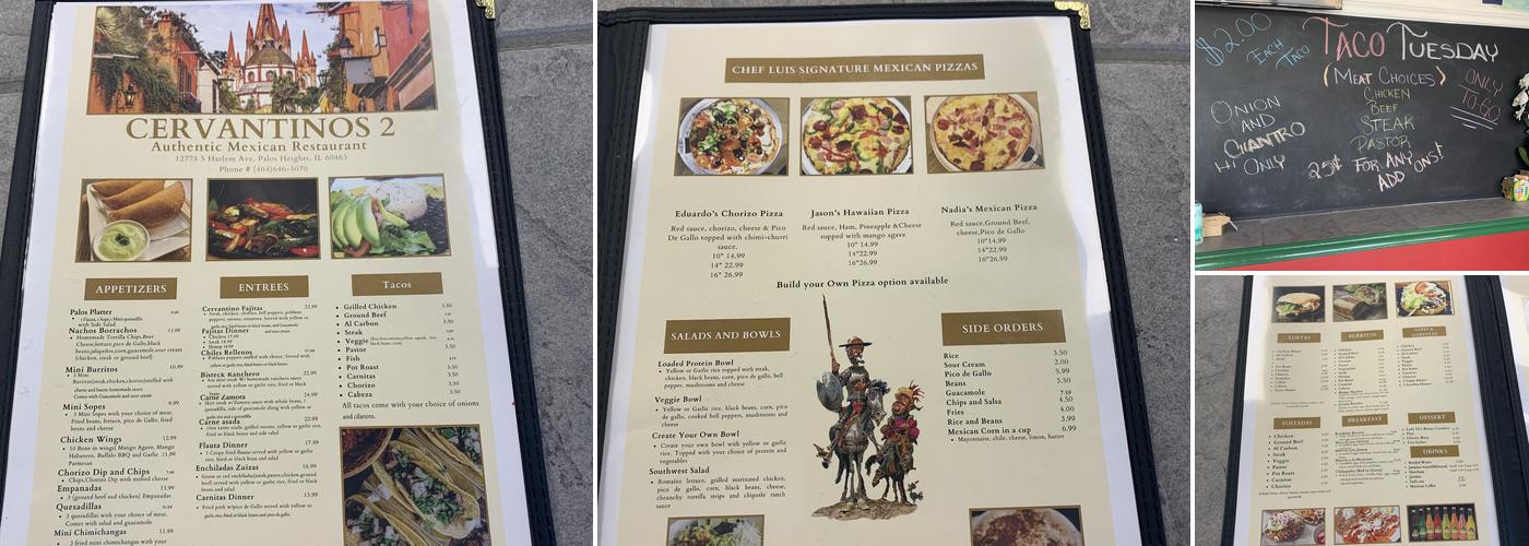 Cervantino's Authentic Mexican Restaurant #2 Menu