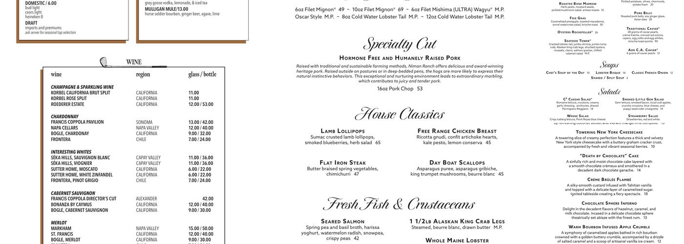 Harvest Dining Hall Menu