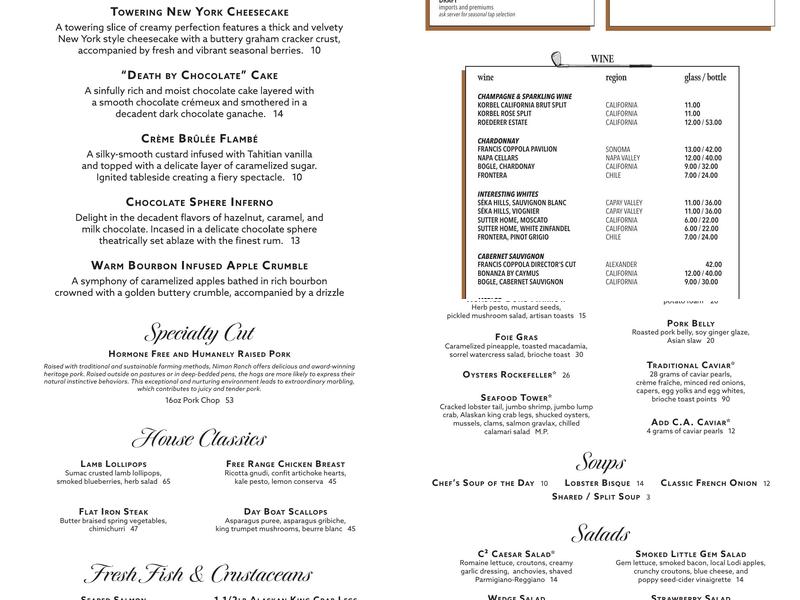Harvest Dining Hall Menu