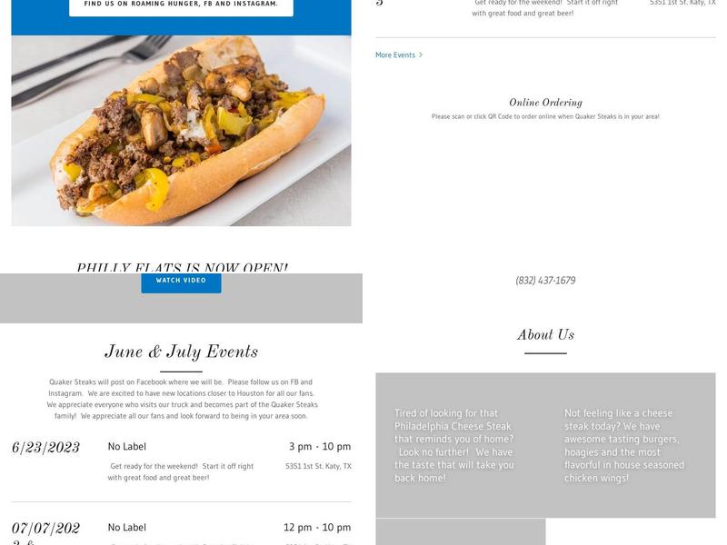 Quaker Steaks Menu