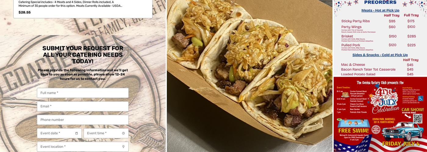 Coaches Pit BBQ Menu