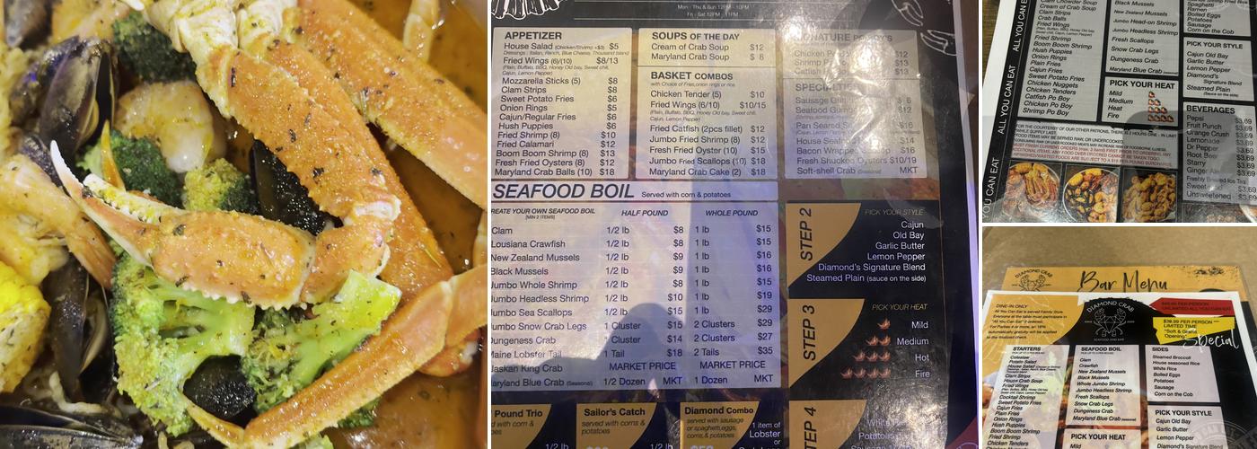 Diamond Crab Menu