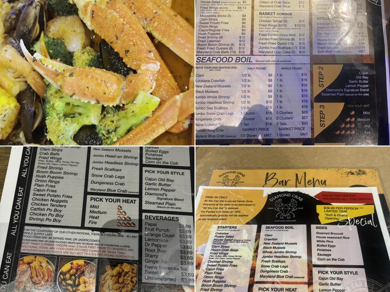 Diamond Crab Menu
