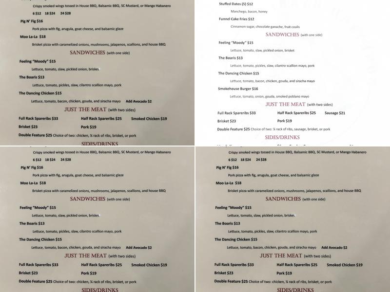 Boneyard Barbecue Menu