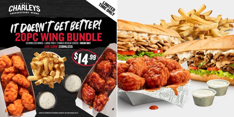 Charleys Cheesesteaks and Wings Menu