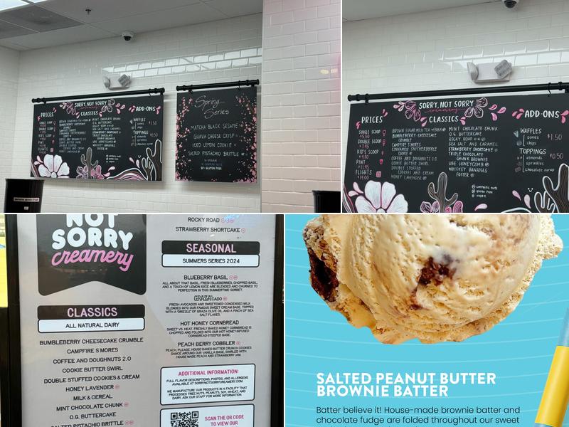Sorry Not Sorry Creamery - Centennial Menu