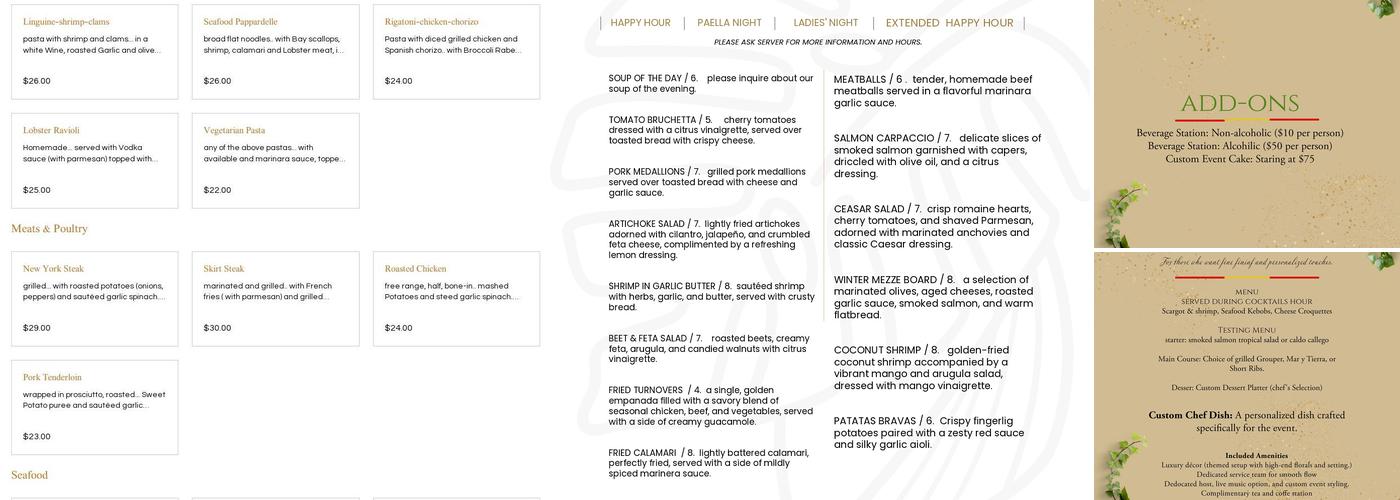 Bistro Mediterranean & Tapas Bar Menu