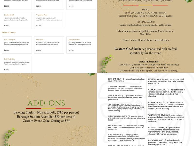 Bistro Mediterranean & Tapas Bar Menu