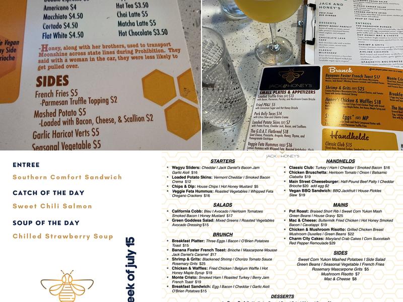 Jack & Honey's Menu