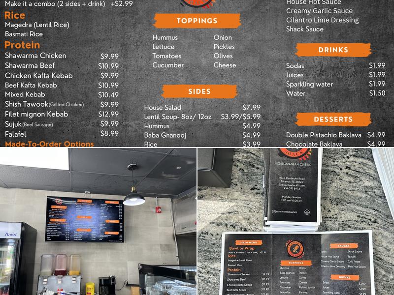 Shawarma Shack Menu