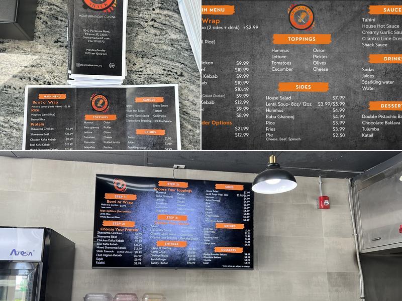 Shawarma Shack Menu