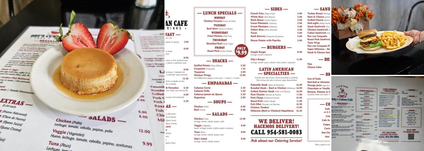 Ody’s Cuban Cafe Menu