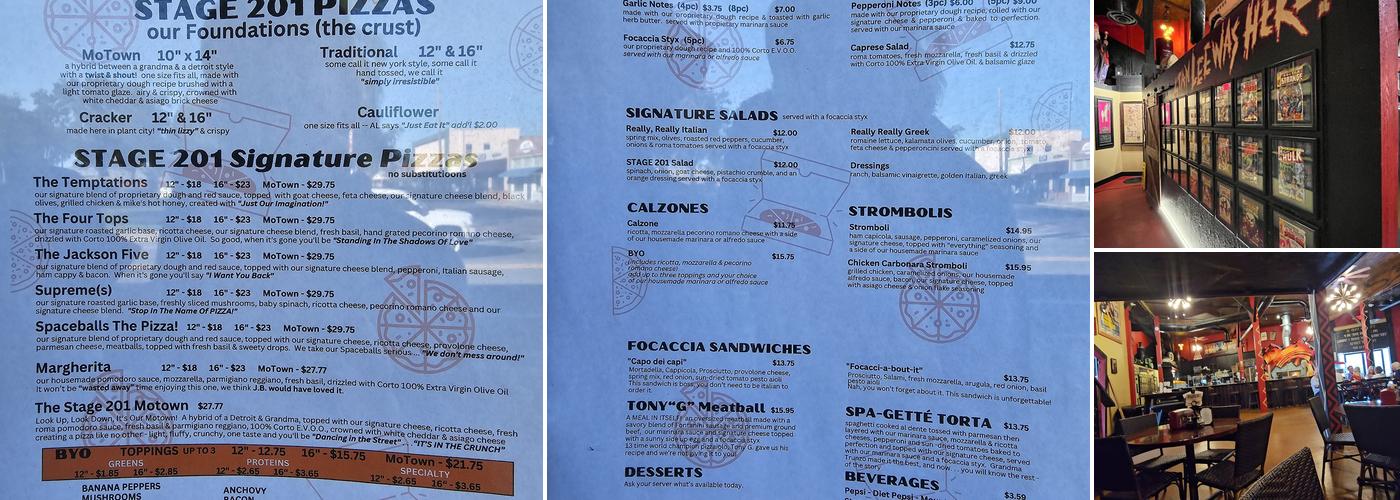 Stage 201 Menu