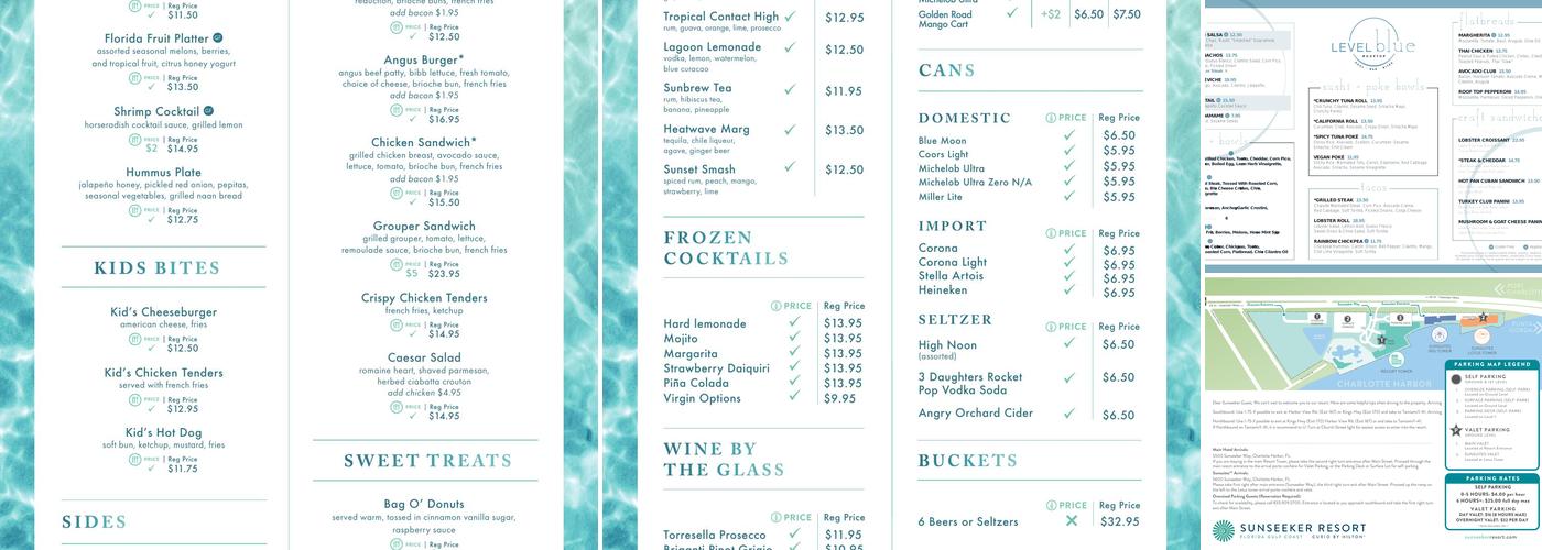 Blue Lime Menu