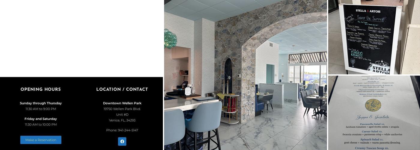 Acqua Pazza Coastal Italian Restaurant Menu