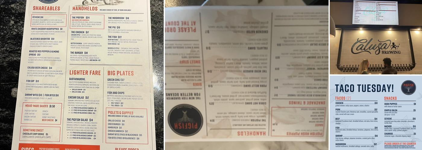 PigFish @ Calusa Menu