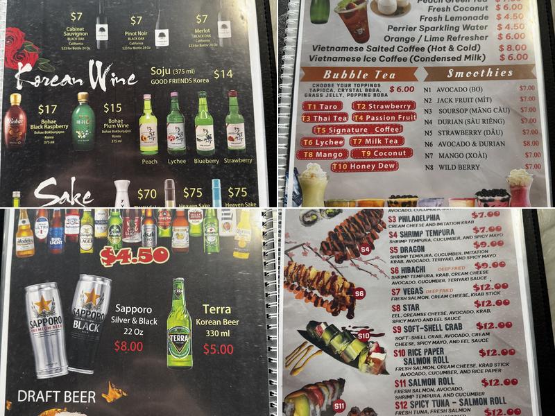 Food Hall Vietnamese Pho Japanese Hibachi Boba Menu