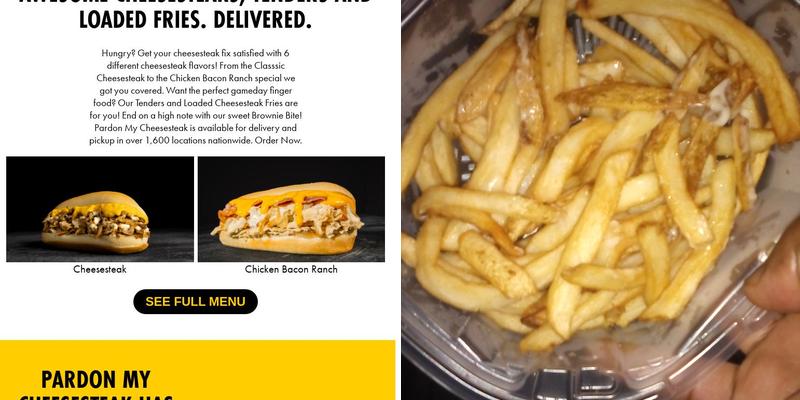 Pardon My Cheesesteak Menu