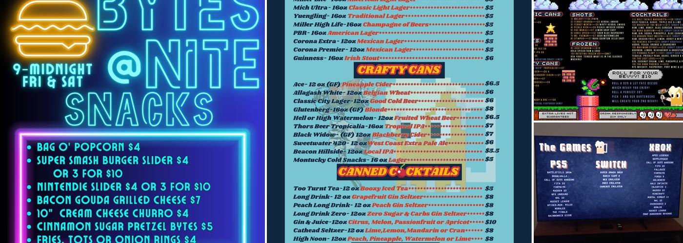 Bytes and Brews Menu