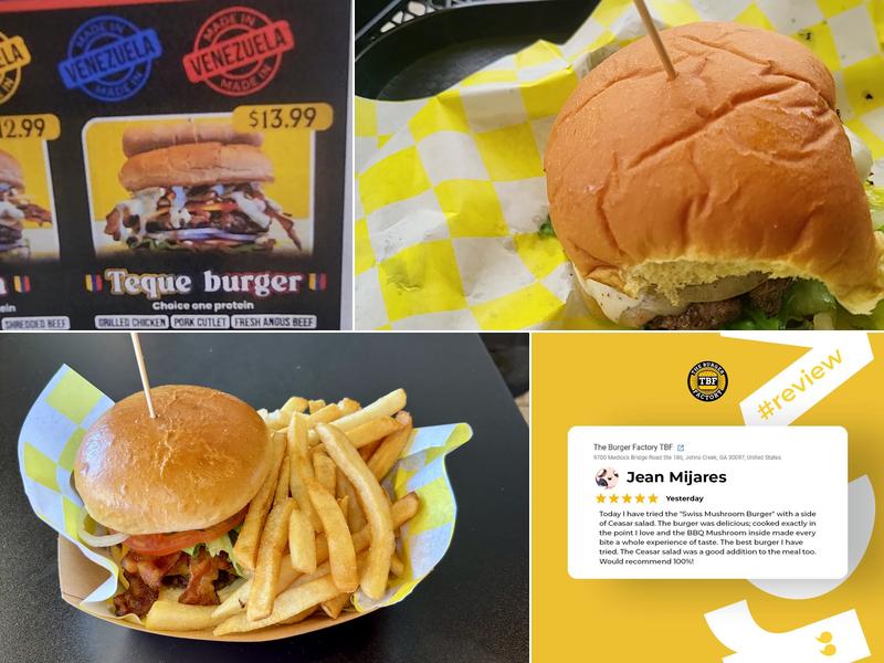 The Burger Factory TBF Menu